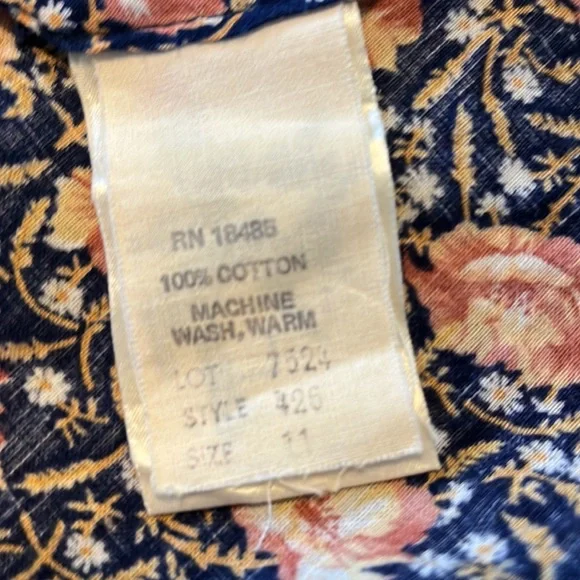 vintage 70s Jodi T of California floral maxi w/lace neckline - Picture 6 of 7